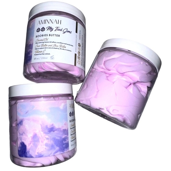 NEW, AMINNAH My Iced Gems Raspberry Vanilla Whipped Boob Butter Lotion, 8 oz - Picture 2 of 6